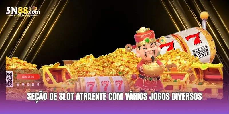 Seção de Slot atraente com vários jogos diversos
